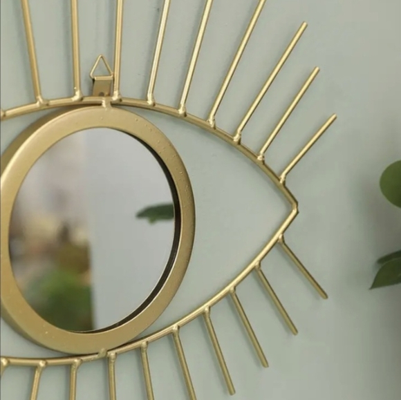 Anthropologie Other - Gold Greek Evil Eye Mirror Wall Hanging Wall Boho Home Decor Art Piece NEW